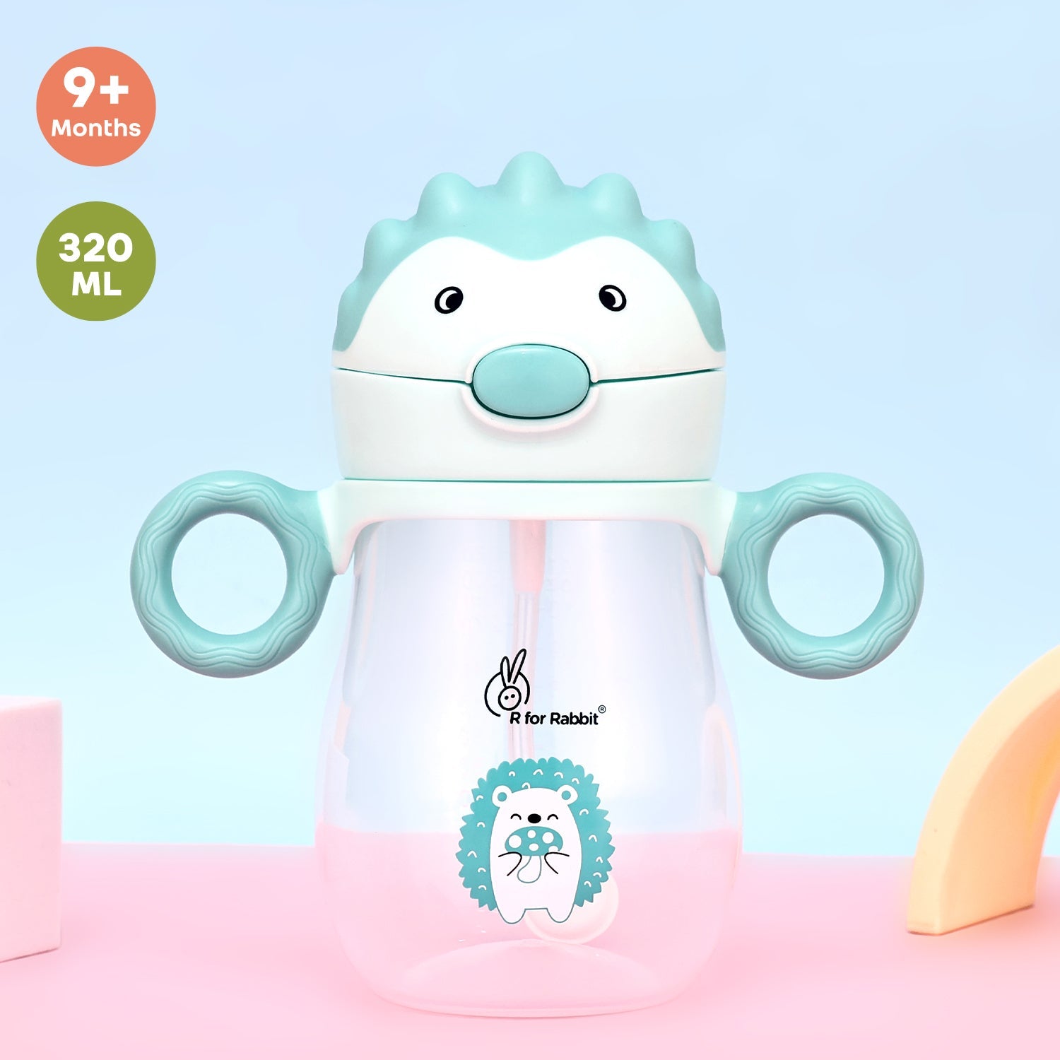 R for Rabbit Spikey Straw Sipper Lake Blue Feeding Nursing and Nursery - Sippers