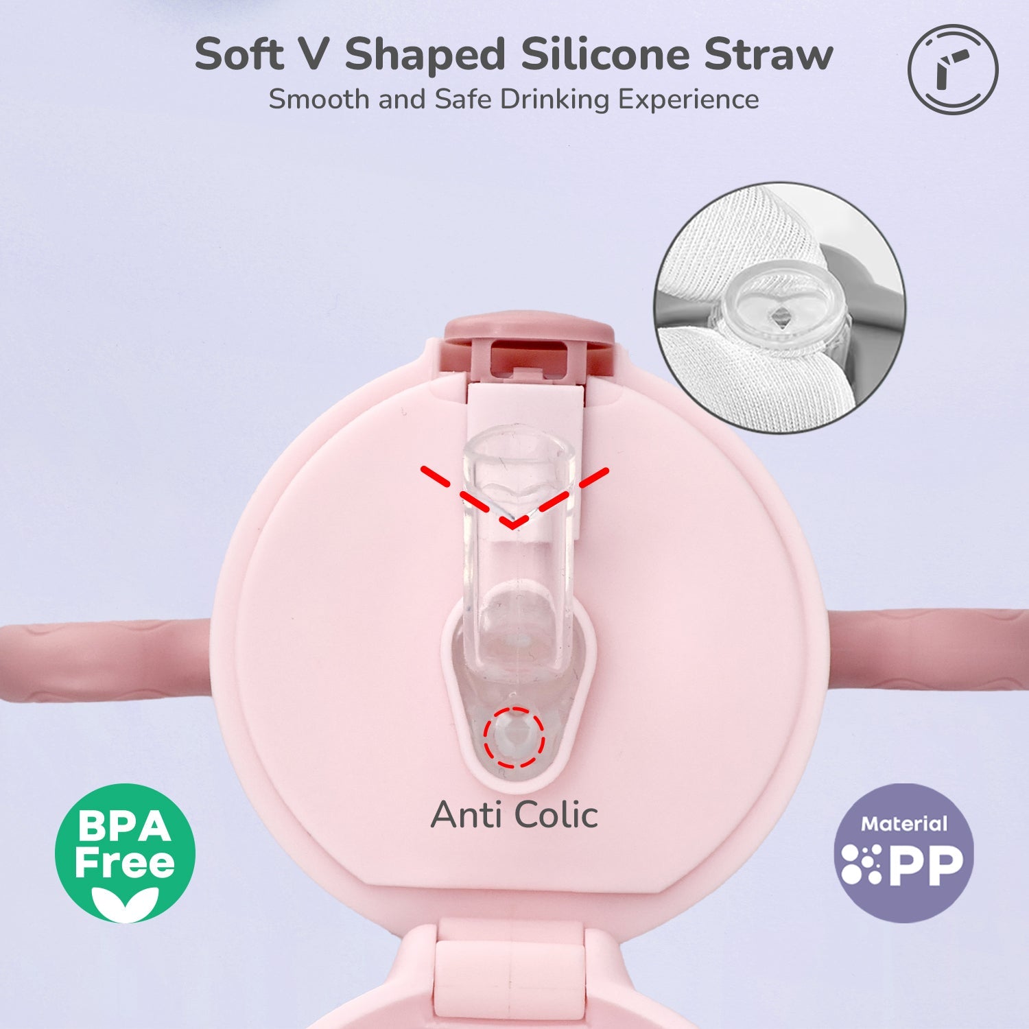 R for Rabbit Spikey Straw Sipper Peach Pink Feeding Nursing and Nursery - Sippers