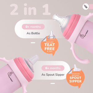 R for Rabbit Steebo Fusion Spout Cup Stainless Steel Bottle For Kids, 270ml Leak Proof - Pink - Spout Cup