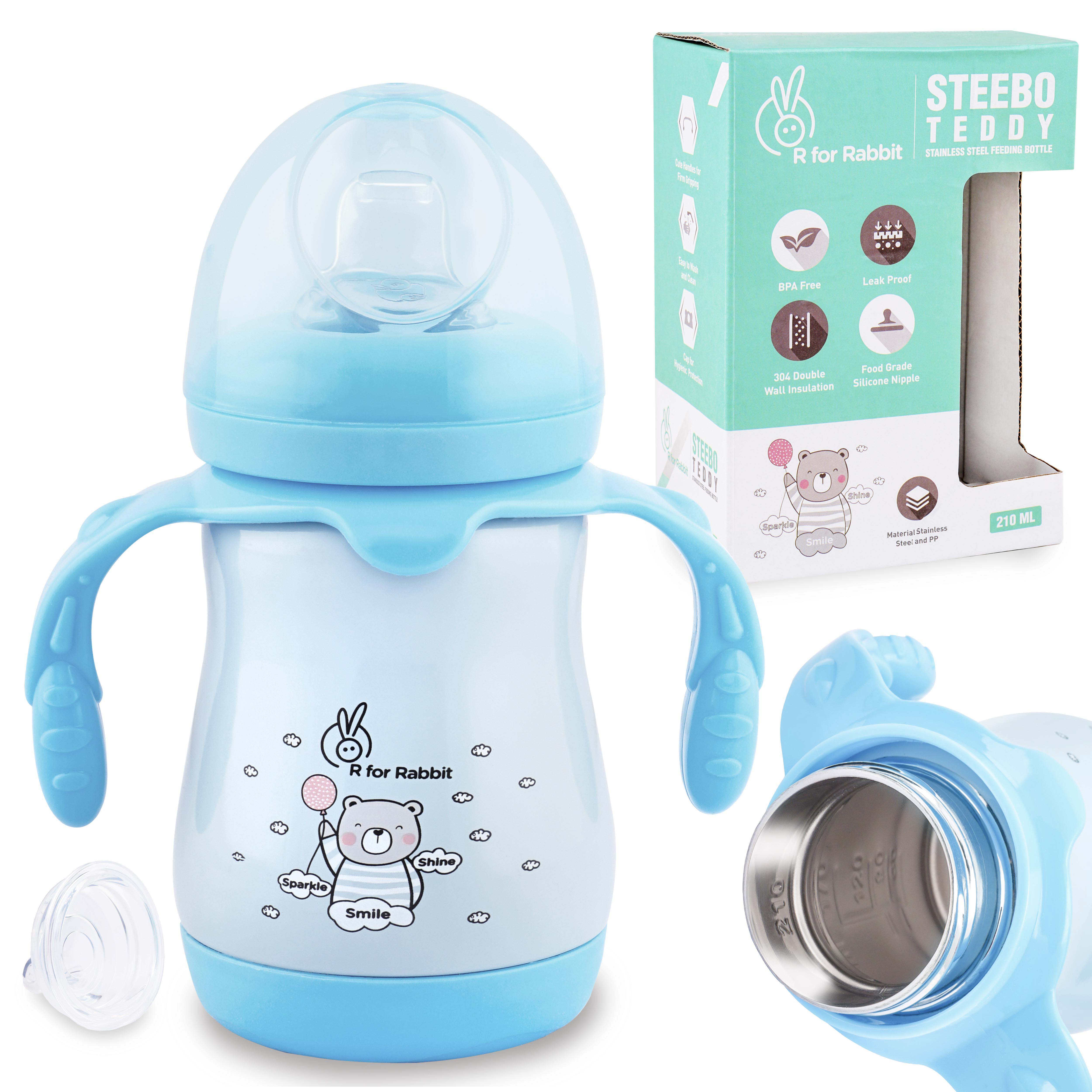 R for Rabbit Steebo Teddy Spout Cup - Blue - Sippers