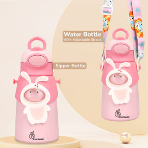 R for Rabbit Steebo Zoobie Sipper Bottle Pink Bunny - Feeding Bottle