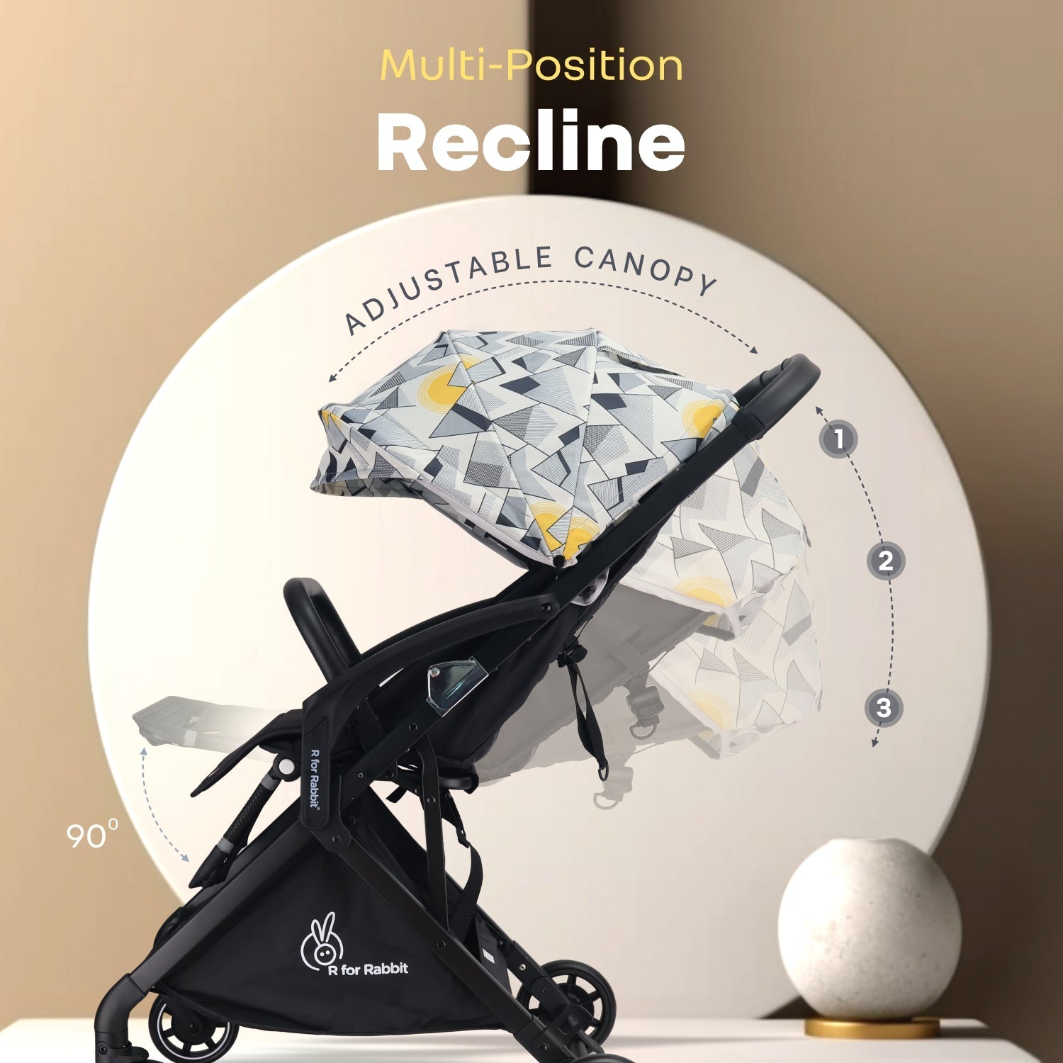 R for Rabbit Street Smart Aero - Black Multi - Baby Stroller & Prams