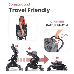 R for Rabbit Street Smart Aero - Grey Stripes - Baby Stroller & Prams