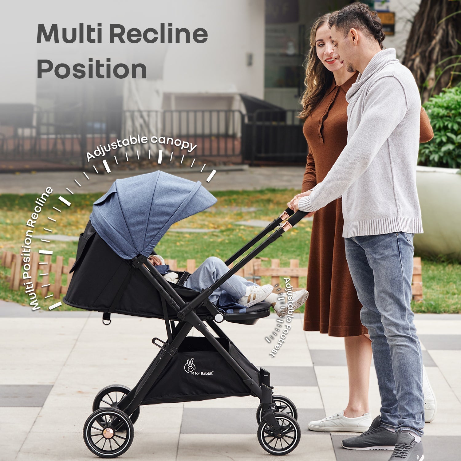 R for Rabbit Street Smart Nova Stroller Blue Black Baby Gear - Baby Stroller & Prams