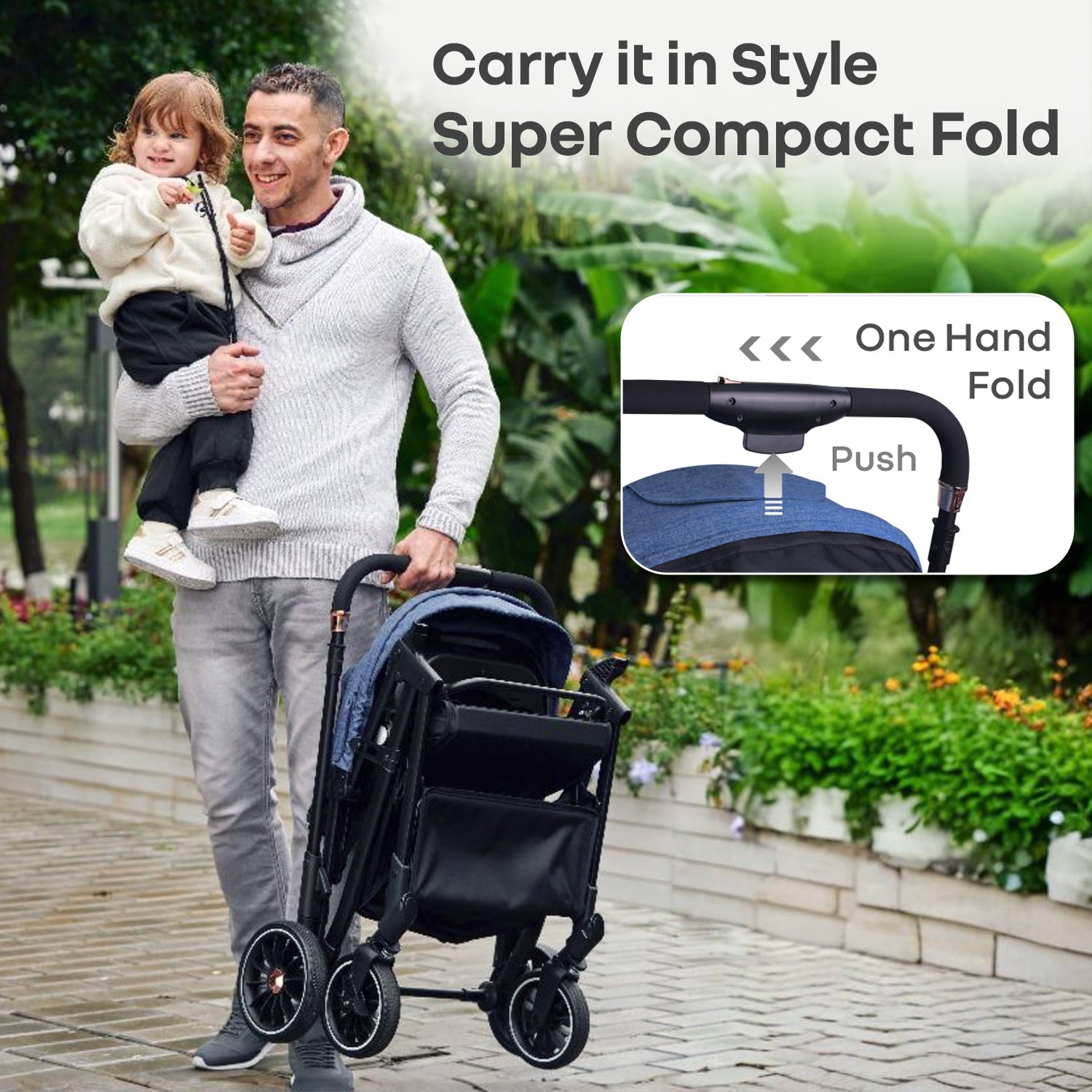 R for Rabbit Street Smart Nova Stroller Blue Black Baby Gear - Baby Stroller & Prams