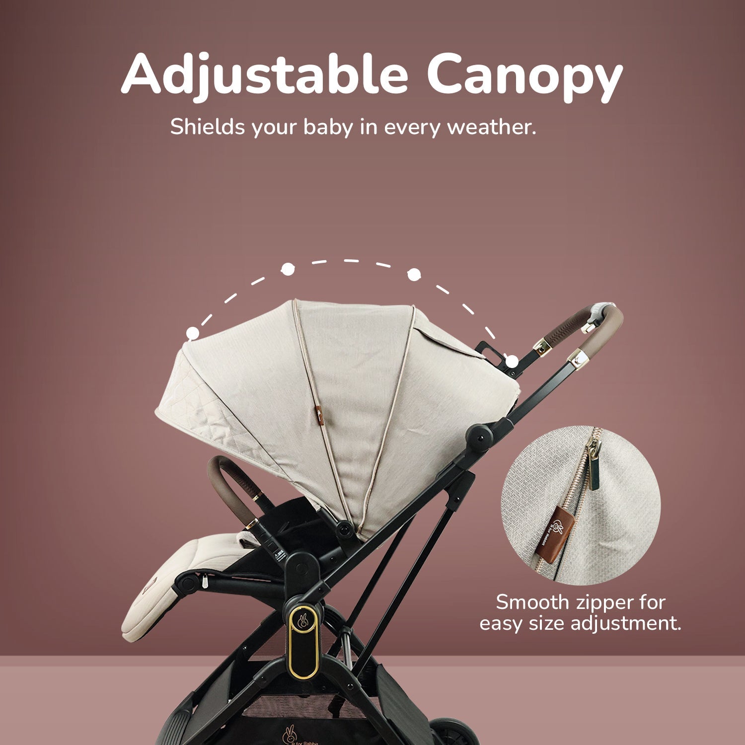 R for Rabbit Street Smart Regal – Reversible Stroller with Auto Fold & 5 - Point Harness - STSRBE05