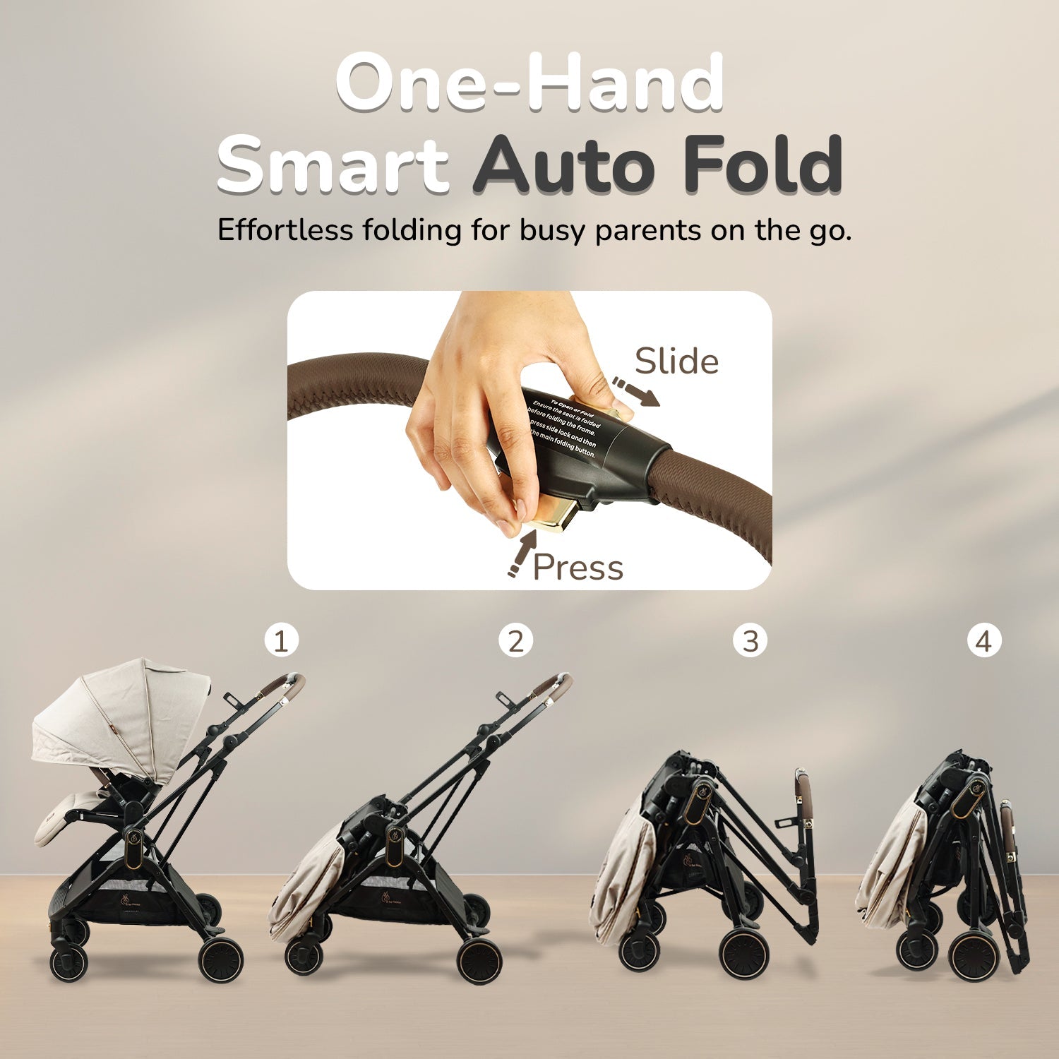 R for Rabbit Street Smart Regal – Reversible Stroller with Auto Fold & 5 - Point Harness - STSRBE05