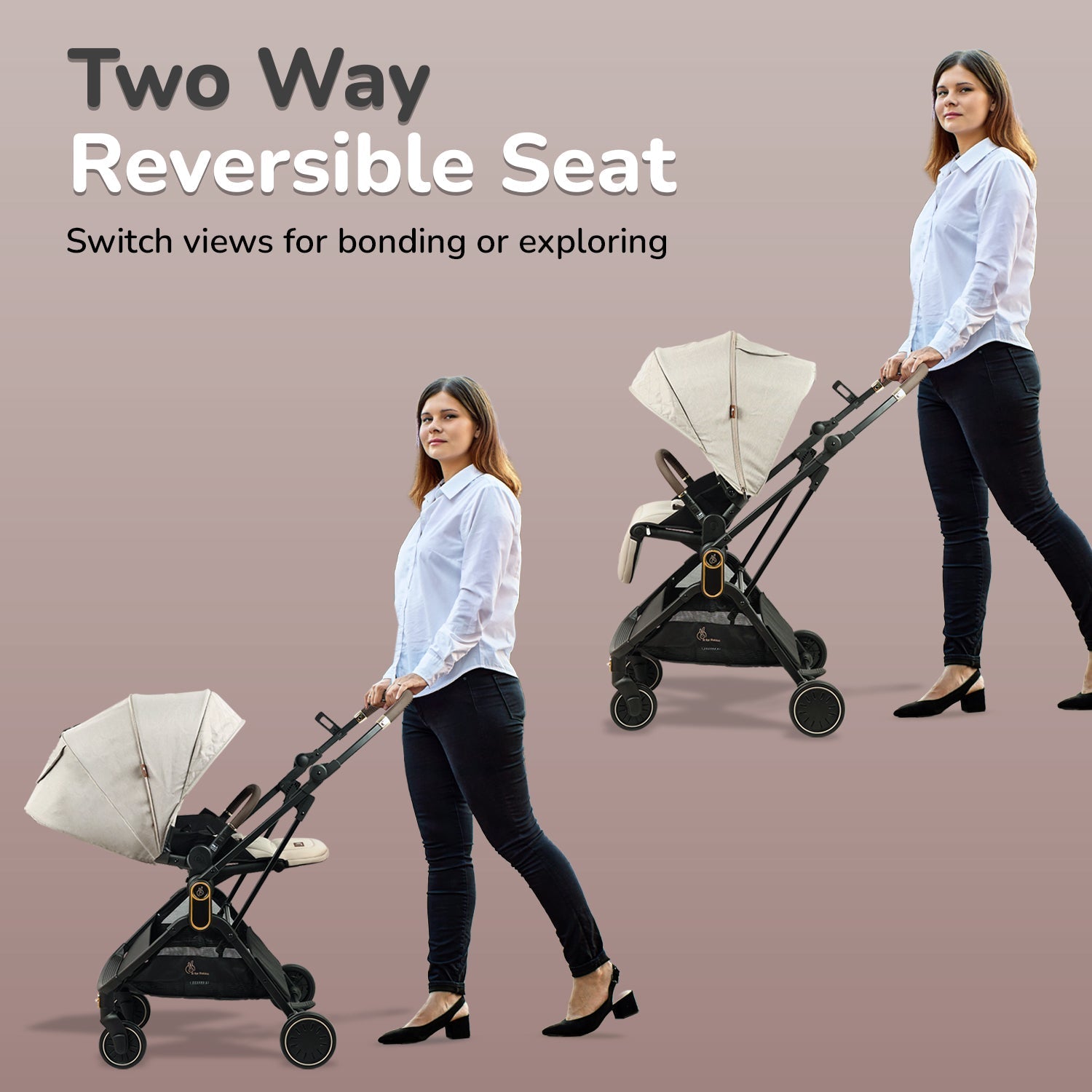 R for Rabbit Street Smart Regal – Reversible Stroller with Auto Fold & 5 - Point Harness - STSRBE05
