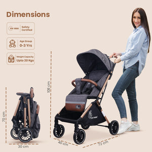 R for Rabbit Street Smart Stroller Ash Grey Baby Gear - Baby Stroller & Prams