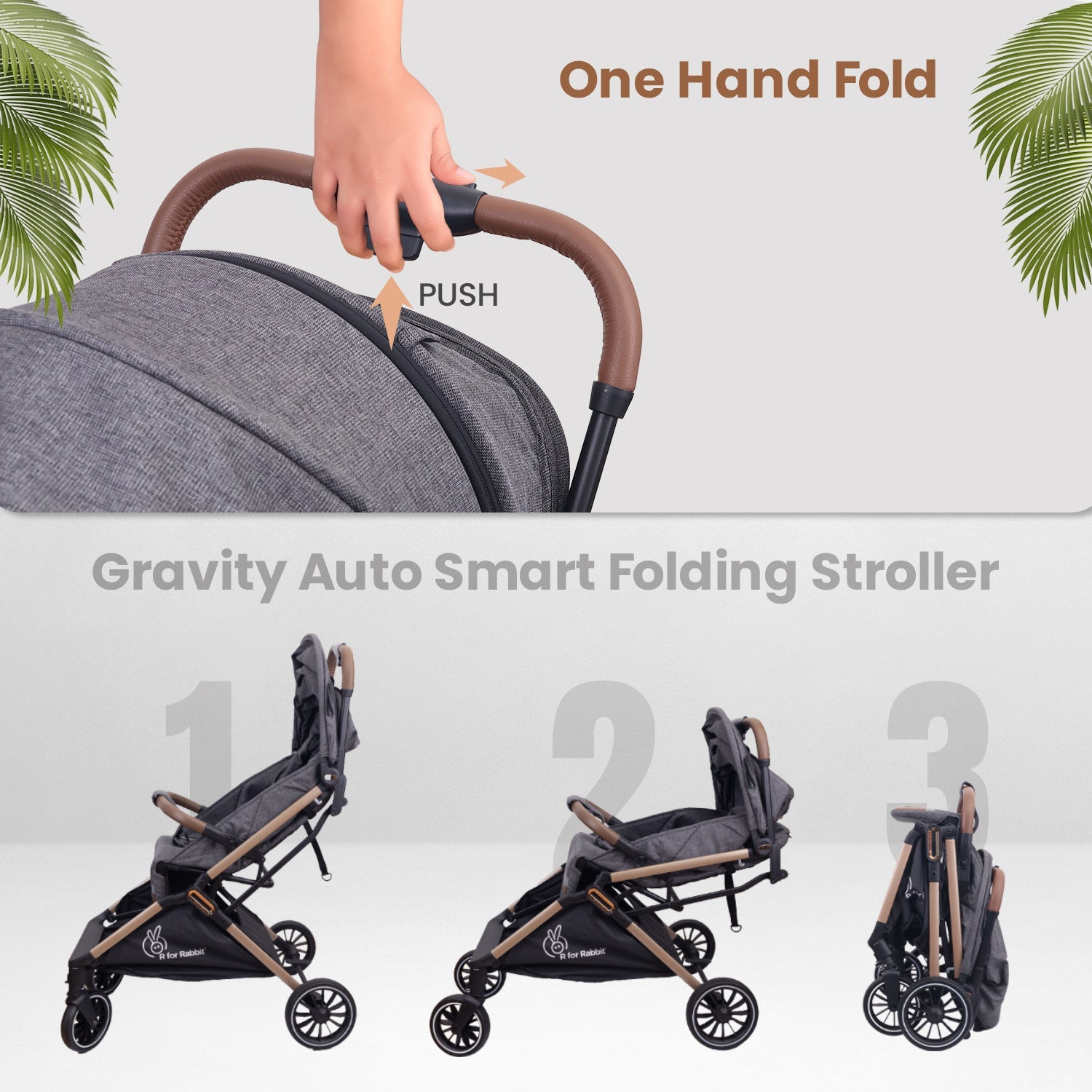 R for Rabbit Street Smart Stroller Ash Grey Baby Gear - Baby Stroller & Prams