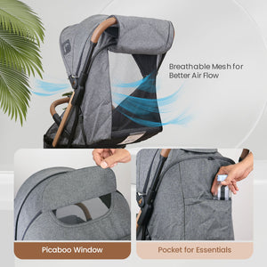 R for Rabbit Street Smart Stroller Ash Grey Baby Gear - Baby Stroller & Prams