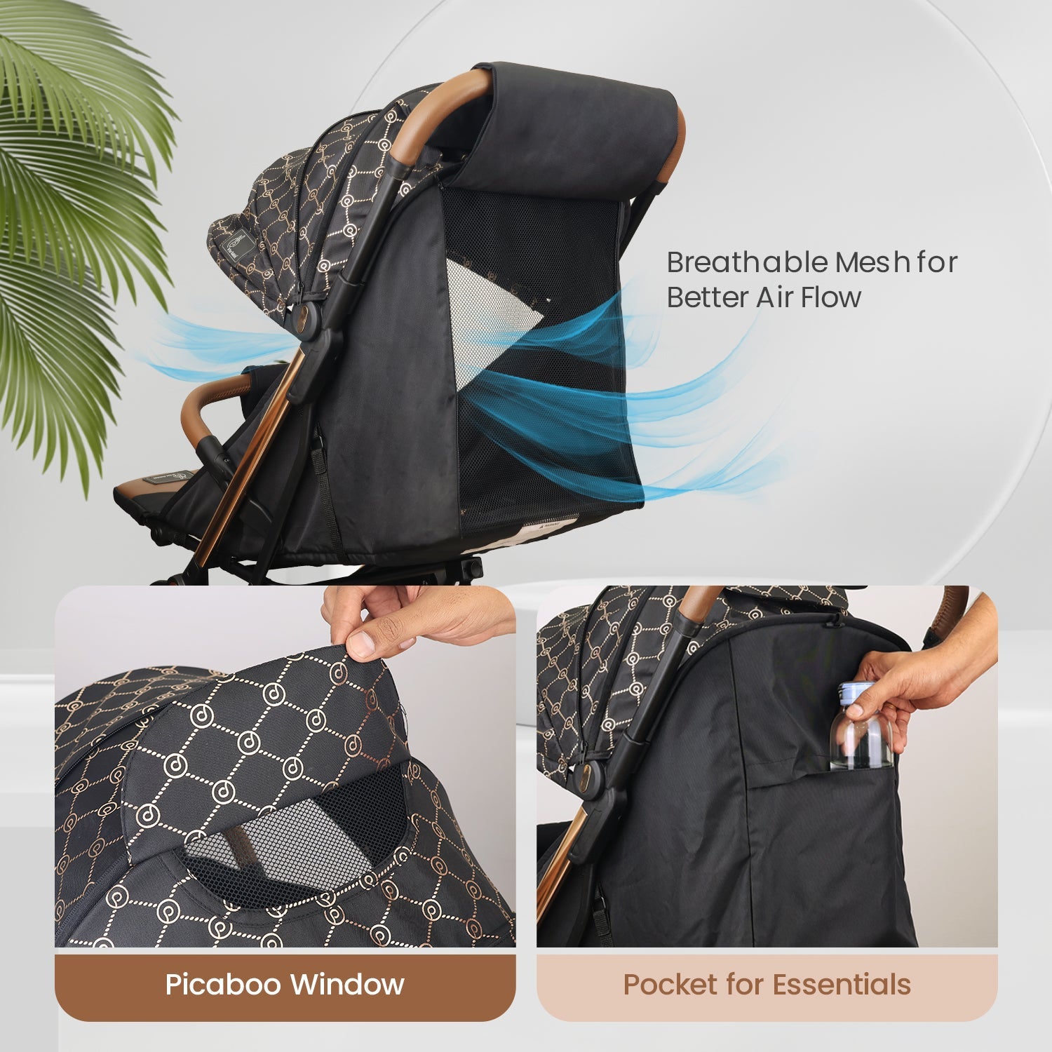 R for Rabbit Street Smart Stroller Gold Black Baby Gear - Baby Stroller & Prams