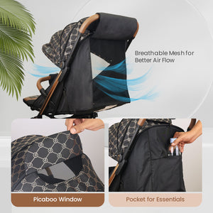 R for Rabbit Street Smart Stroller Gold Black Baby Gear - Baby Stroller & Prams