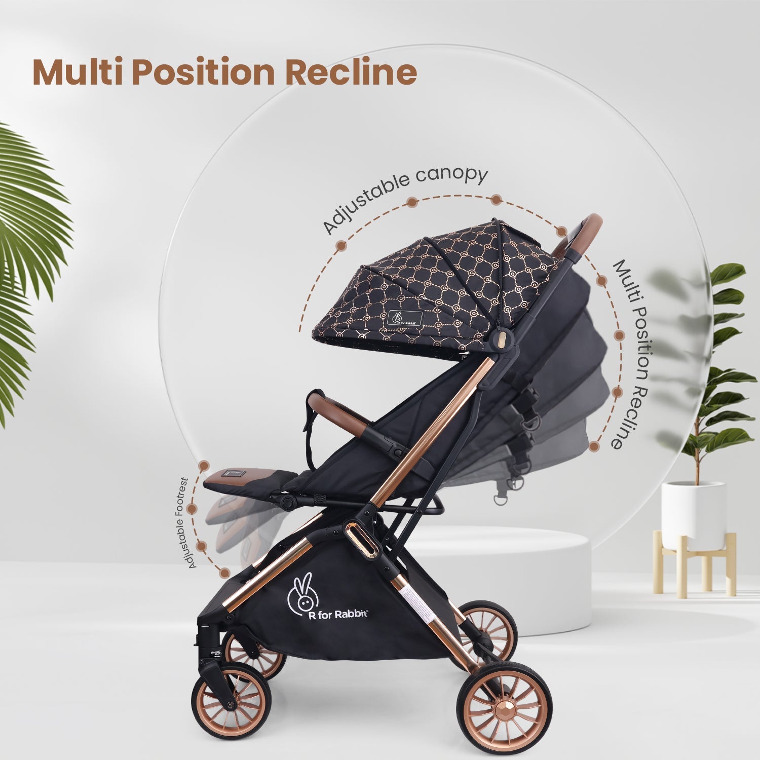 R for Rabbit Street Smart Stroller Gold Black Baby Gear - Baby Stroller & Prams