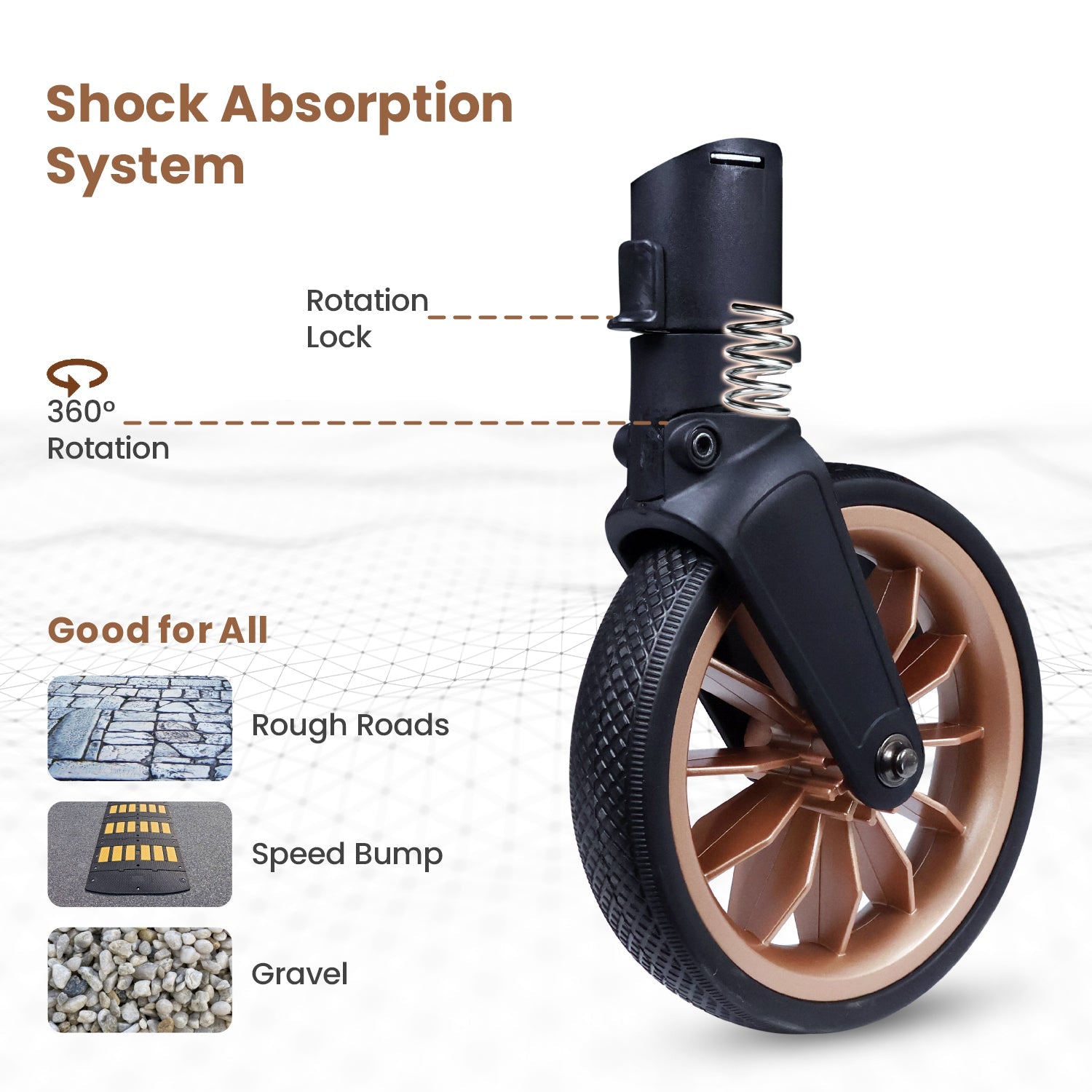 R for Rabbit Street Smart Stroller Gold Black Baby Gear - Baby Stroller & Prams