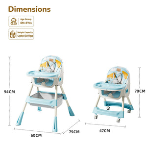 R for Rabbit Sugar Doodle Plus High Chair - Lake Blue - HCSDLB3