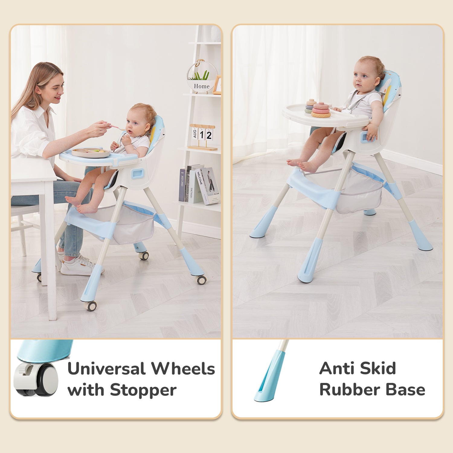 R for Rabbit Sugar Doodle Plus High Chair - Lake Blue - HCSDLB3