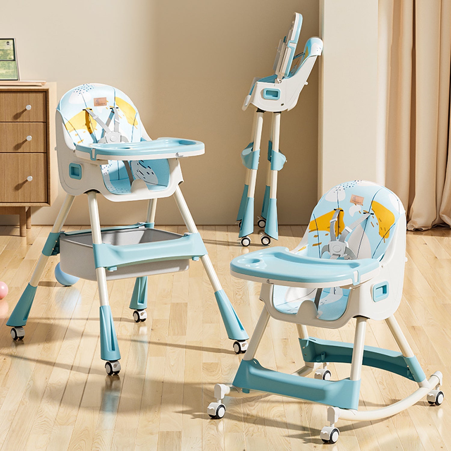R for Rabbit Sugar Doodle Plus High Chair - Lake Blue - HCSDLB3