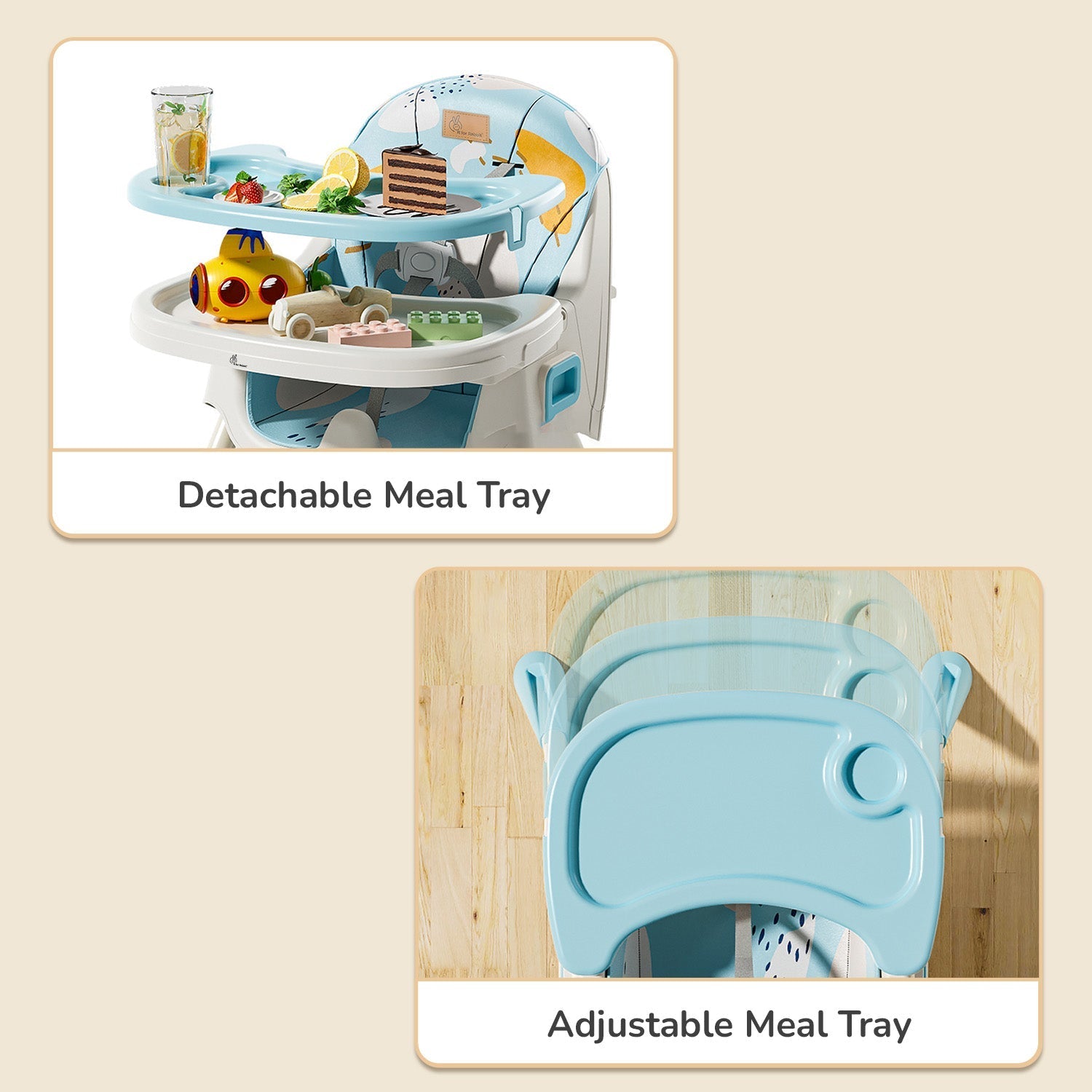 R for Rabbit Sugar Doodle Plus High Chair - Lake Blue - HCSDLB3