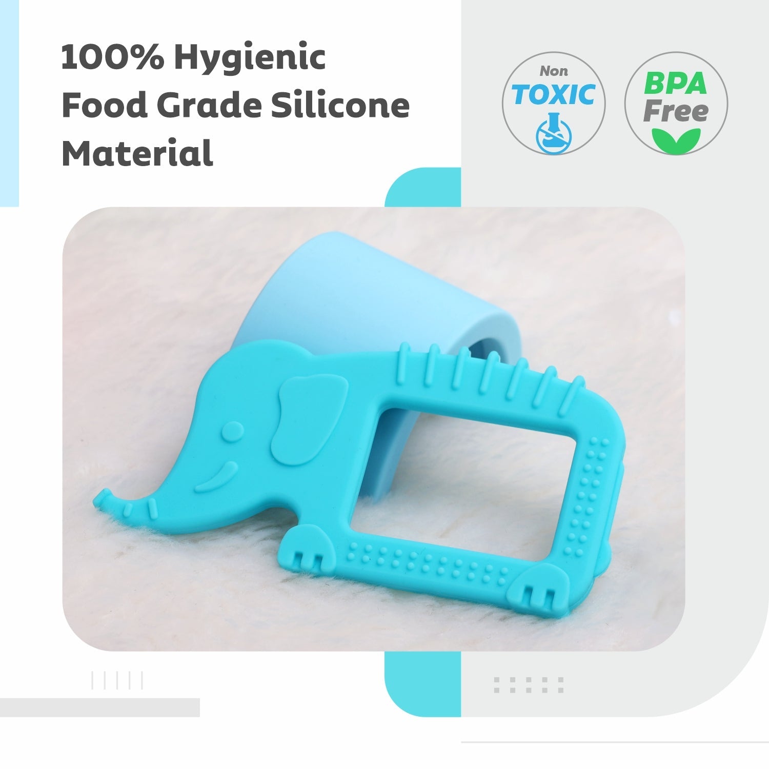 R for Rabbit Tiny Bites Safari - Blue - Teether