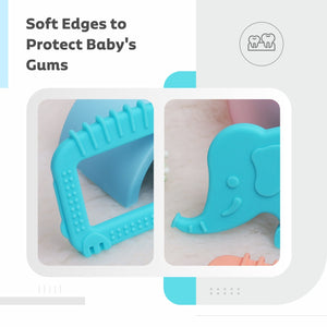 R for Rabbit Tiny Bites Safari - Blue - Teether