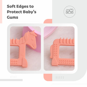 R for Rabbit Tiny Bites Safari (Pack of 2) - Blue - Orange - Teether