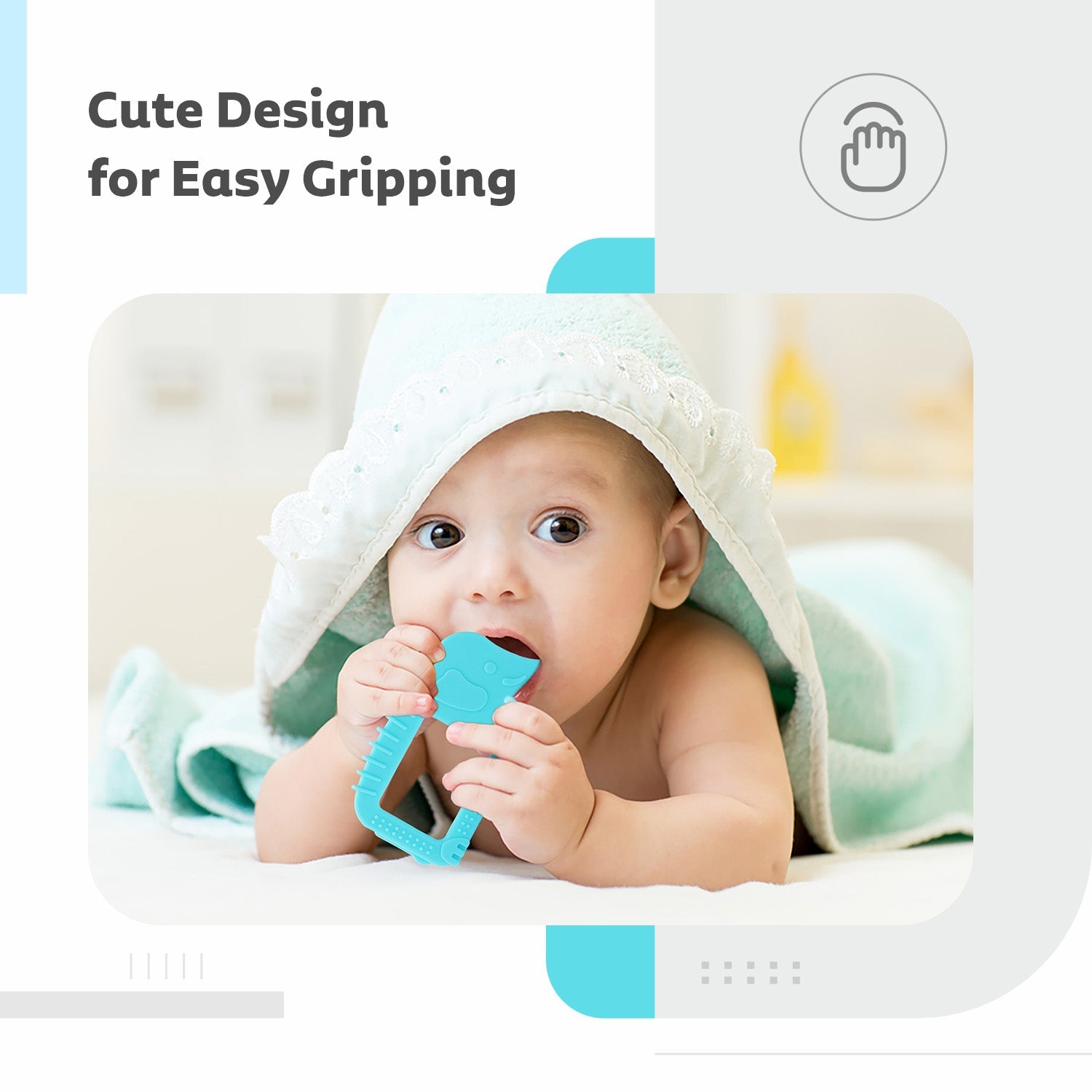 R for Rabbit Tiny Bites Safari (Pack of 2) - Blue - Pink - Teether