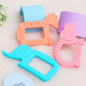 R for Rabbit Tiny Bites Safari (Pack of 3) Nibblers Pacifiers, Teethers and Rattles Blue - Orange - Pink Feeding Nursing and Nursery - Teether
