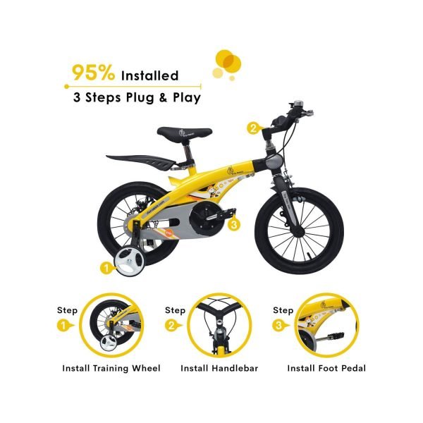 Compact Bike Frame Rabbit R for Rabbit Tiny Toes Jazz Bicycle I 14 Inch - Yellow - BLTTY14