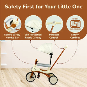 R for Rabbit Tiny Toes Karizma Tricycle Cream Brown Ride ons and Toys - Tricycle