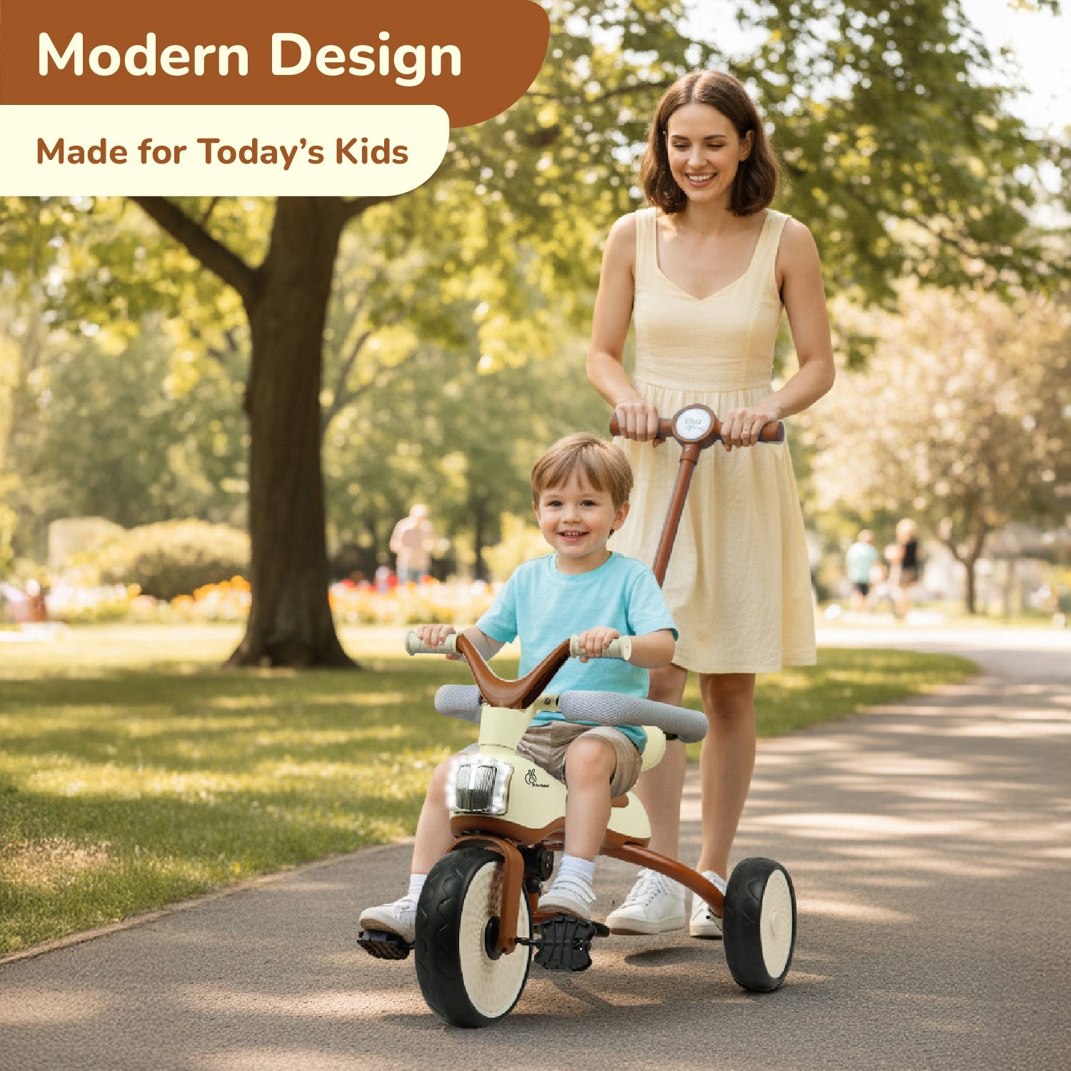 R for Rabbit Tiny Toes Karizma Tricycle Cream Brown Ride ons and Toys - Tricycle