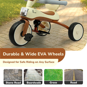 R for Rabbit Tiny Toes Karizma Tricycle Cream Brown Ride ons and Toys - Tricycle