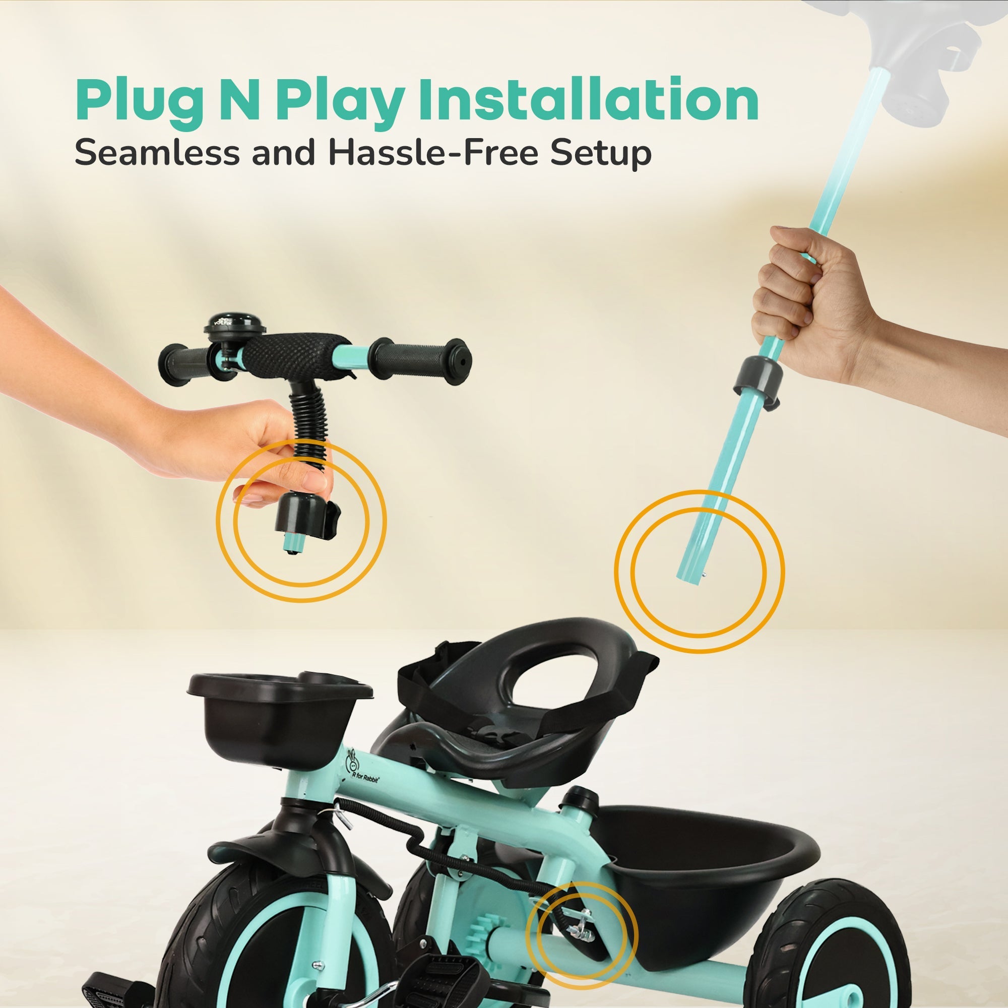 R For Rabbit Cycle R for Rabbit Tiny Toes R20 Plus Kids Tricycle with Rubber Wheels - Tricycle
