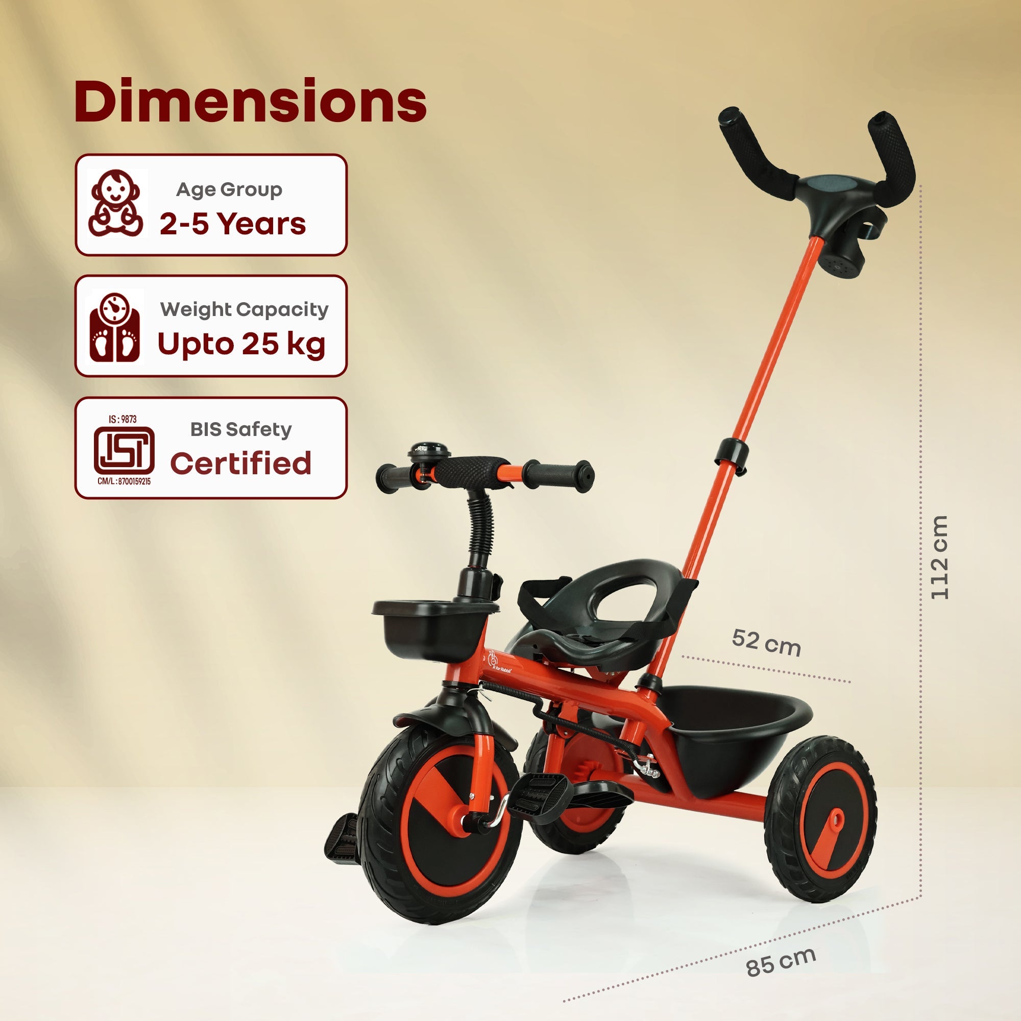 R for Rabbit Tiny Toes R20 Plus Tricycle with Rubber Wheels - Tricycle