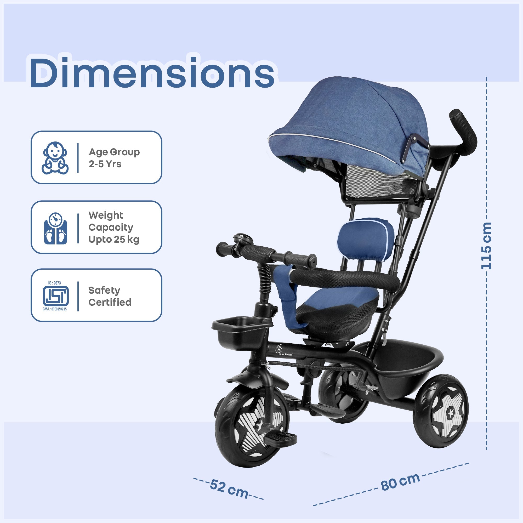 R for Rabbit Tiny Toes R40 Ace 360° Rotatable Baby Tricycle - Tricycle