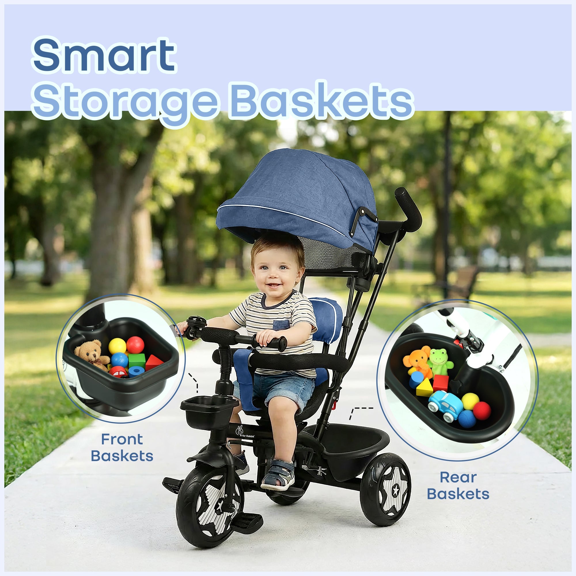 R for Rabbit Tiny Toes R40 Ace 360° Rotatable Baby Tricycle - Tricycle