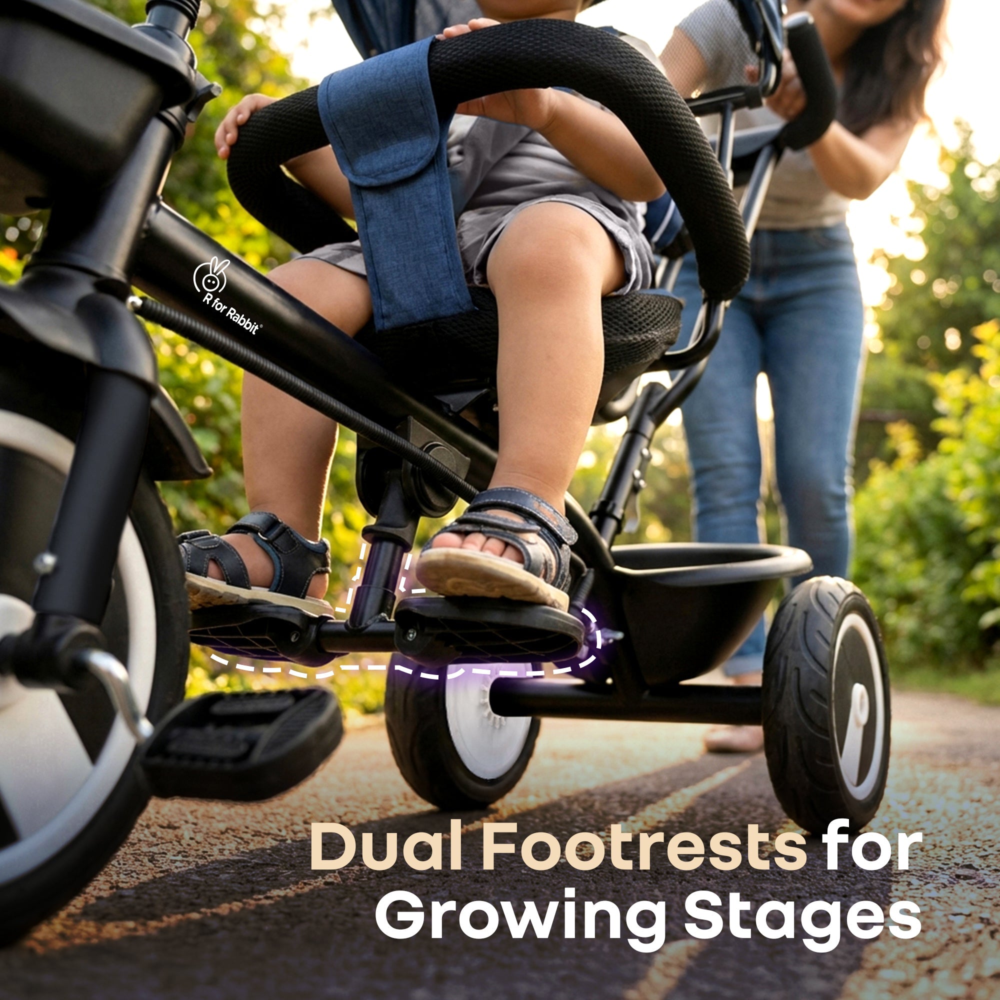 R for Rabbit Tiny Toes R40 Plus Baby Tricycle with Canopy & Parent Handle - Tricycle