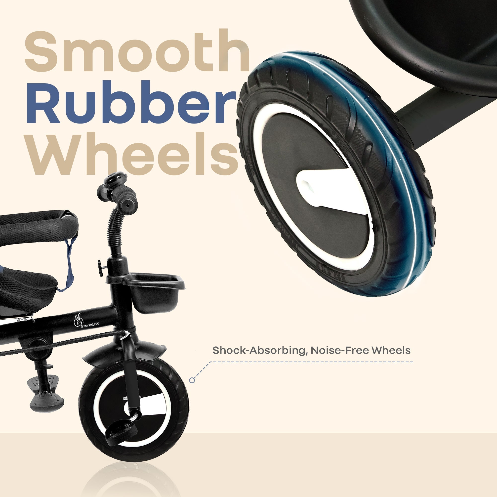 R for Rabbit Tiny Toes R40 Plus Baby Tricycle with Canopy & Parent Handle - Tricycle