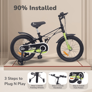 R for Rabbit Tiny Toes Ryder - 14Inch Bicycle Black Green Ride ons and Toys - Bicycle