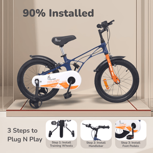R for Rabbit Tiny Toes Ryder - 16Inch Bicycle Blue Orange Ride ons and Toys - Bicycle