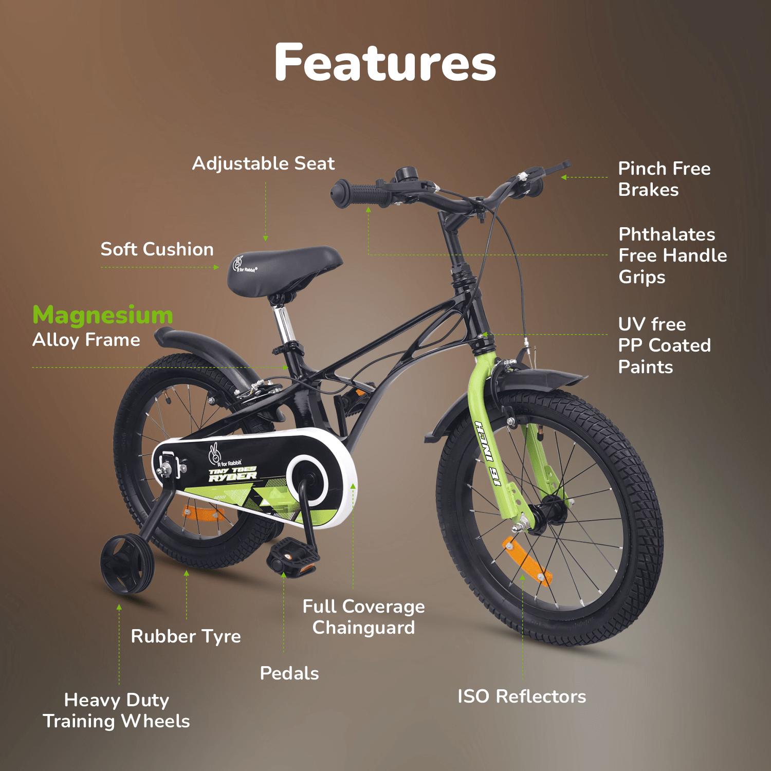 R For Rabbit Cycle R for Rabbit Tiny Toes Ryder Bicycle For Kids 16 Inch 90% Plug N Play ...