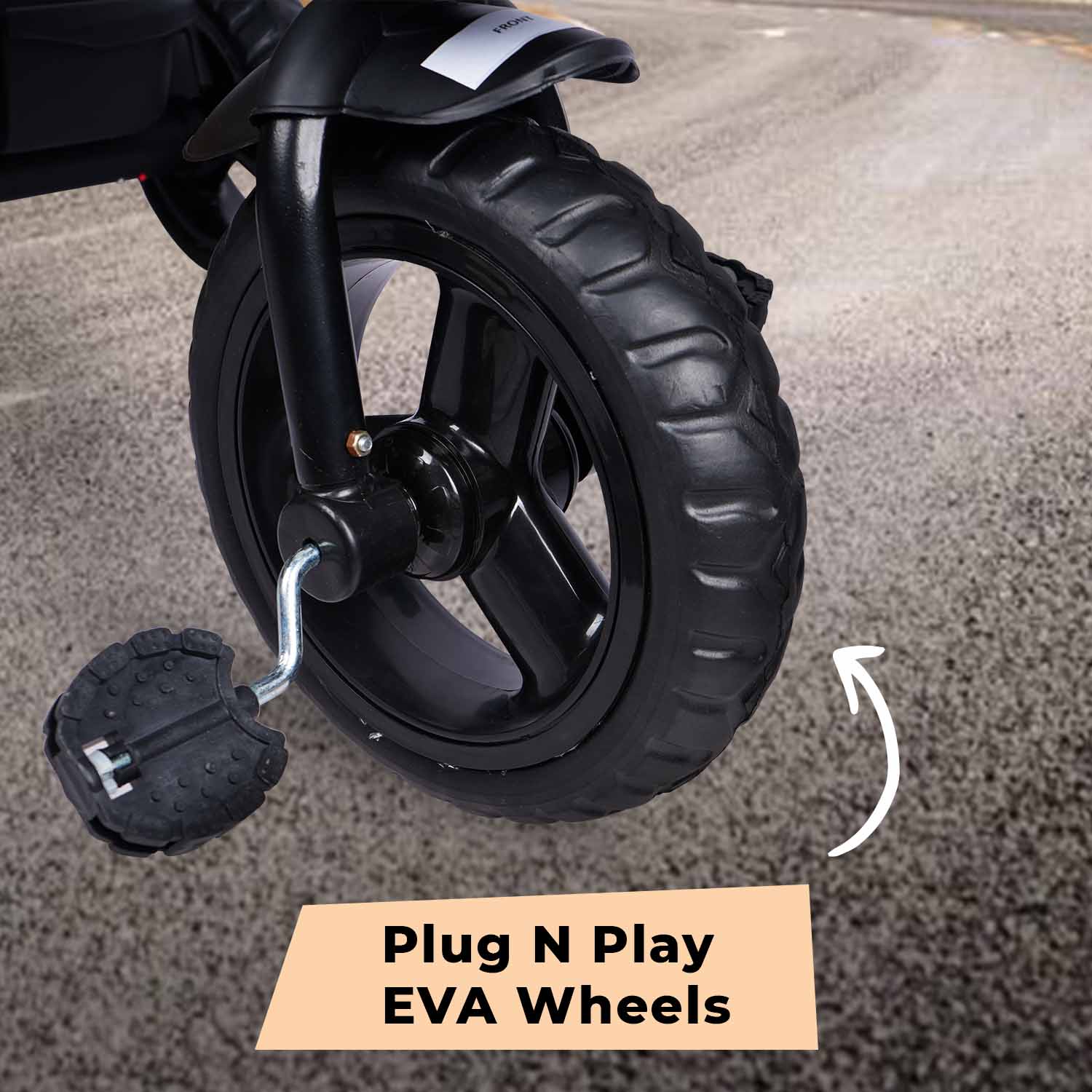 R for Rabbit Tiny Toes T10 Ace - Black - Tricycle