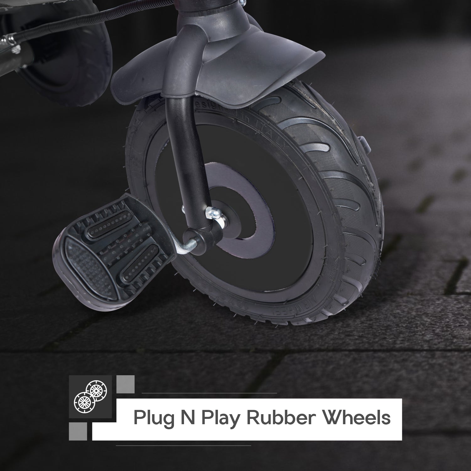 R for Rabbit Tiny Toes T20 Plus - Black - Tricycle