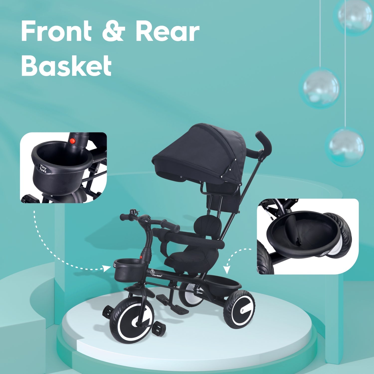 R for Rabbit Tiny Toes T30 Ace - Black - Tricycle