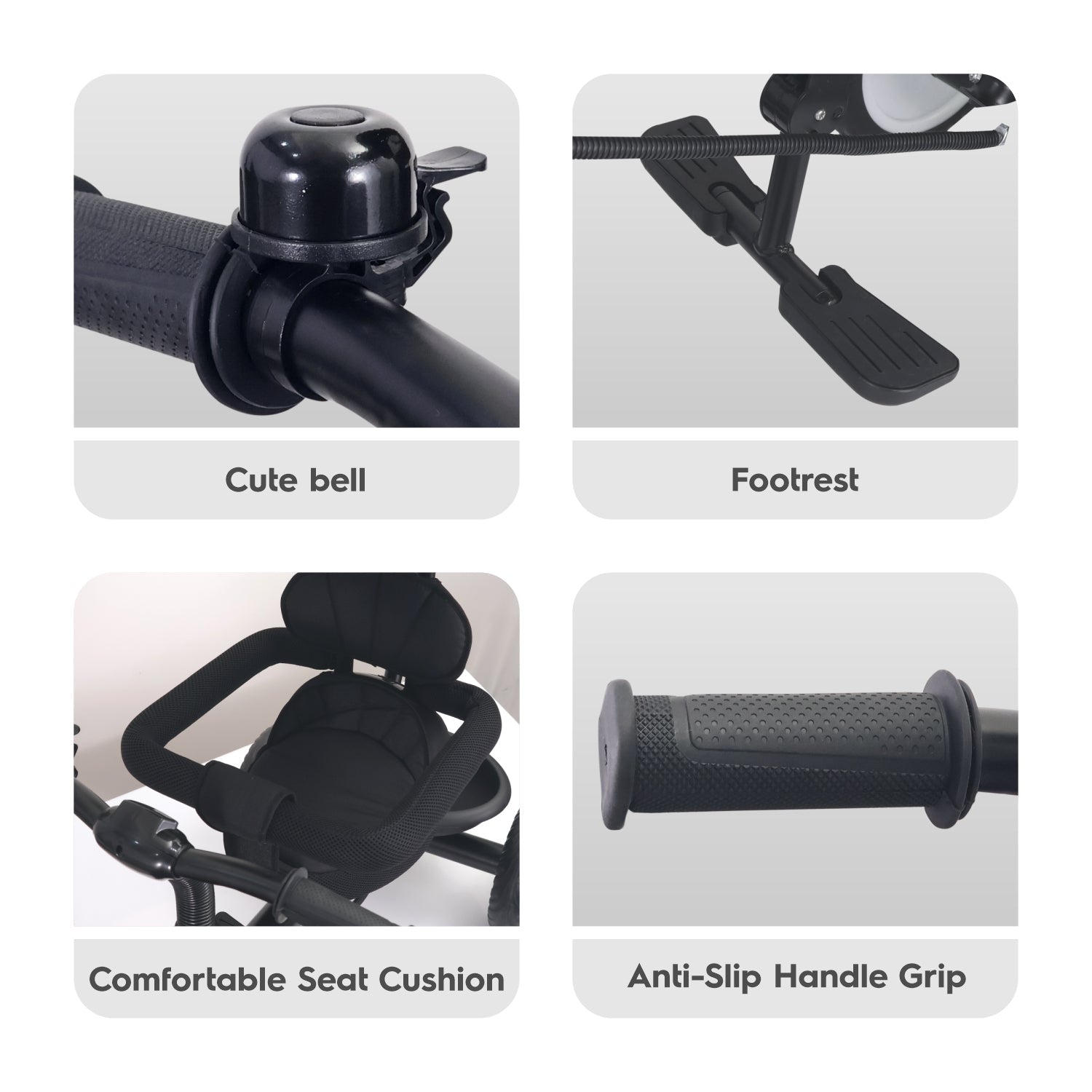 R for Rabbit Tiny Toes T30 Ace - Black - Tricycle