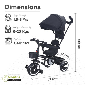 R for Rabbit Tiny Toes T30 Ace - Black - Tricycle