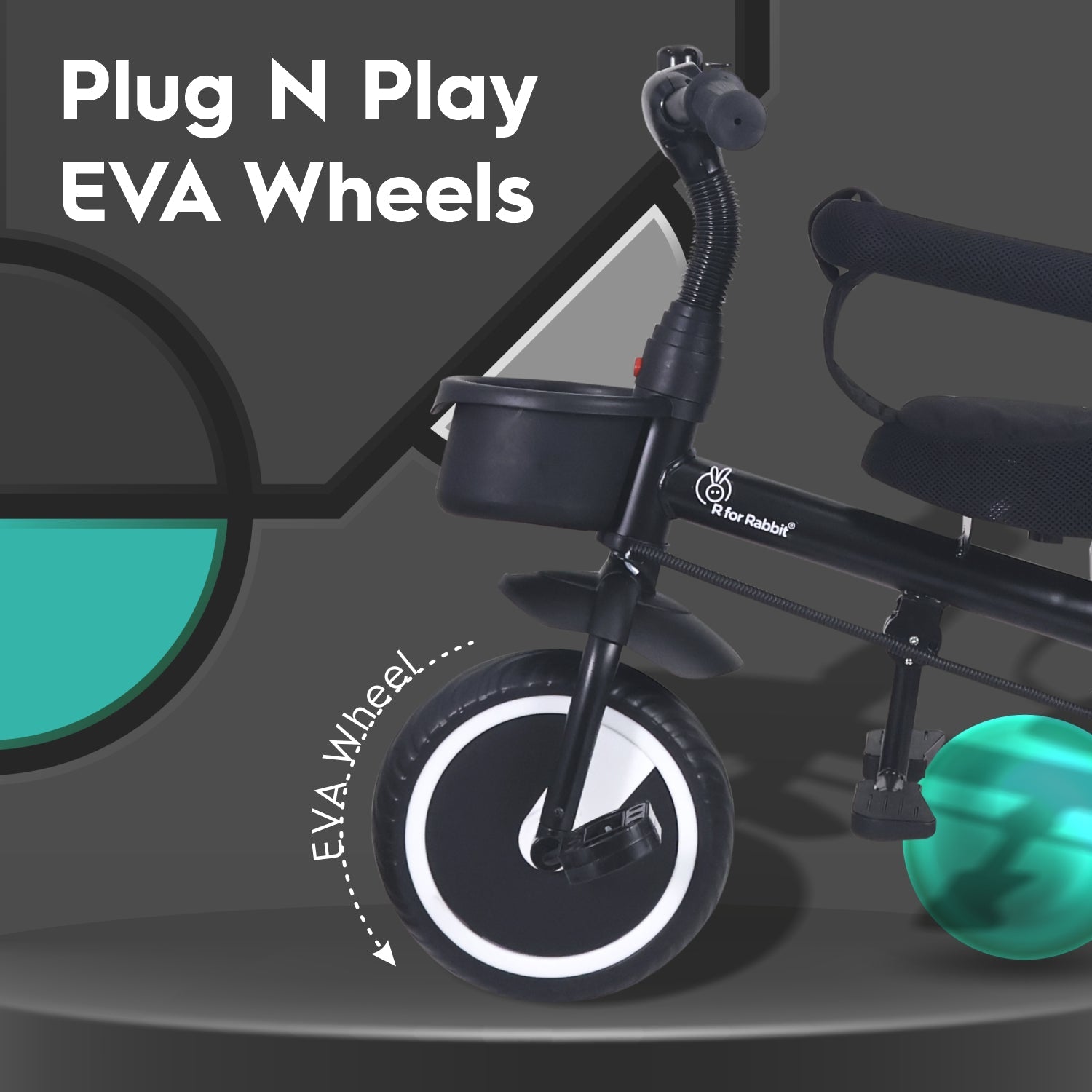 R for Rabbit Tiny Toes T30 Ace - Black - Tricycle