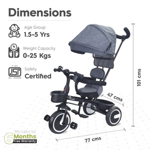 R for Rabbit Tiny Toes T30 Ace - Grey - Tricycle