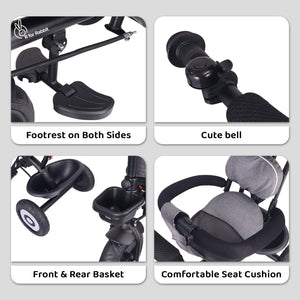 R for Rabbit Tiny Toes T40 Plus - Grey Black - Tricycle