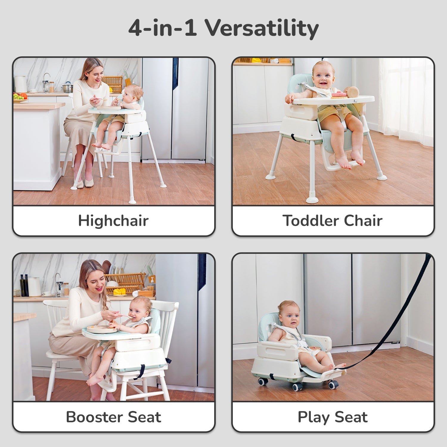 R for Rabbit Truffle High Chair - Sea Green - HCTRSG01